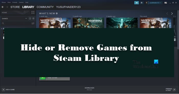 Hide or Remove Games from Steam Library