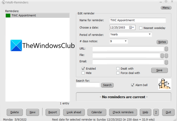 Best Free Appointment Reminder Software For Windows 11/10