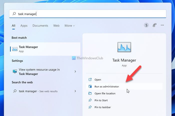 How to open Task Manager as Admin in Windows 11/10