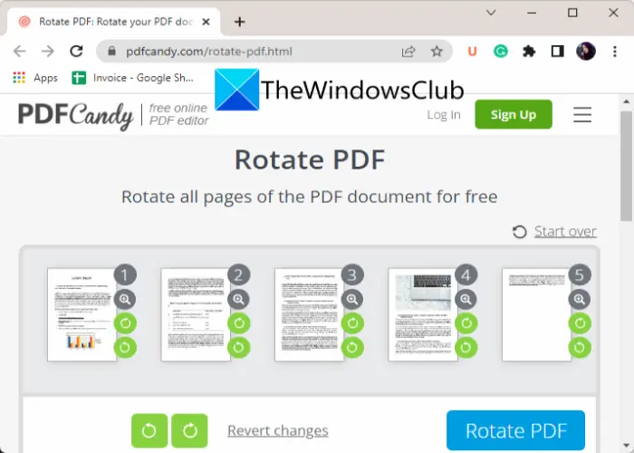 Rotate PDF using free software and online tools