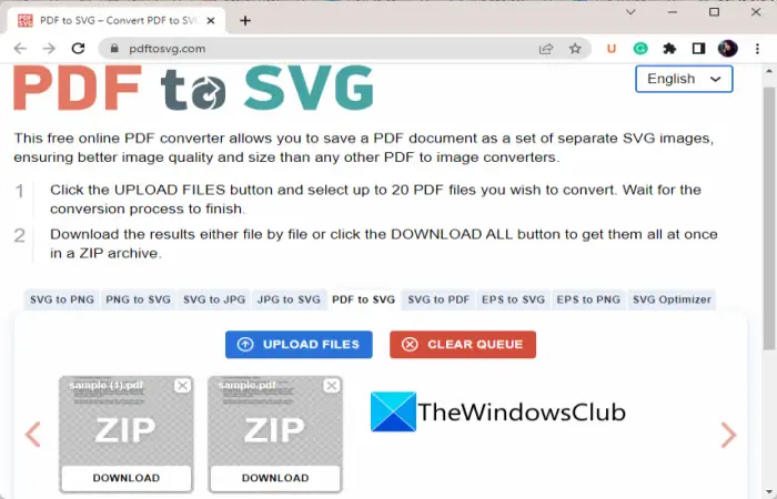 convert PDF to SVG