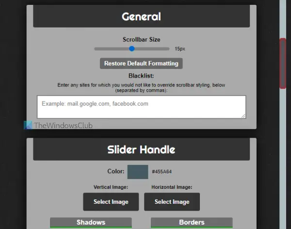 scrollbar customizer chrome browser