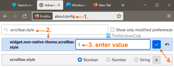 set scroll style value firefox