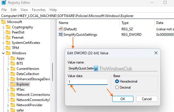 set simplifyquicksettings value data 1