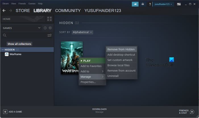 How to Unhide Games on Steam