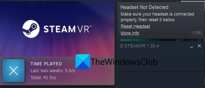 Fix SteamVR Headset Not Detected issue