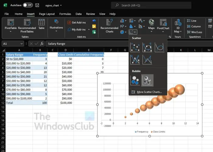 Add Bubble Chart Excel