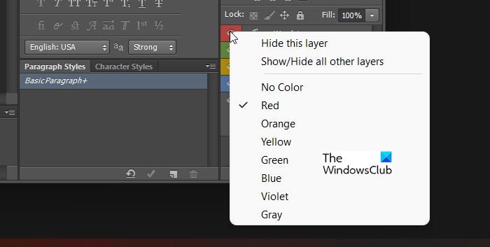 Amazing Photoshop Tips and Tricks - Colour Code Layers- Color Options