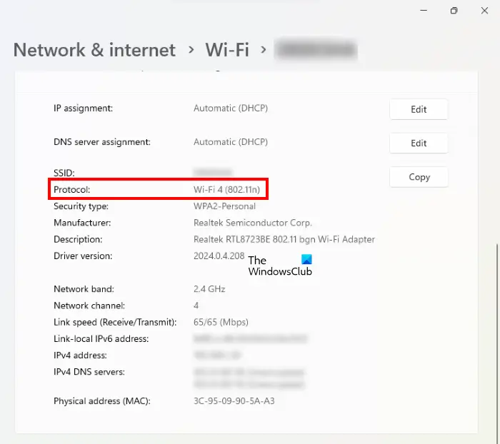 Check if you are connected to WiFi 6