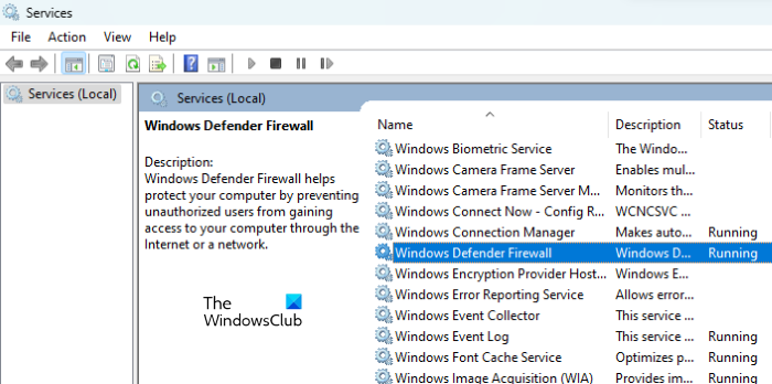 Check status of Windows Defender Firewall service