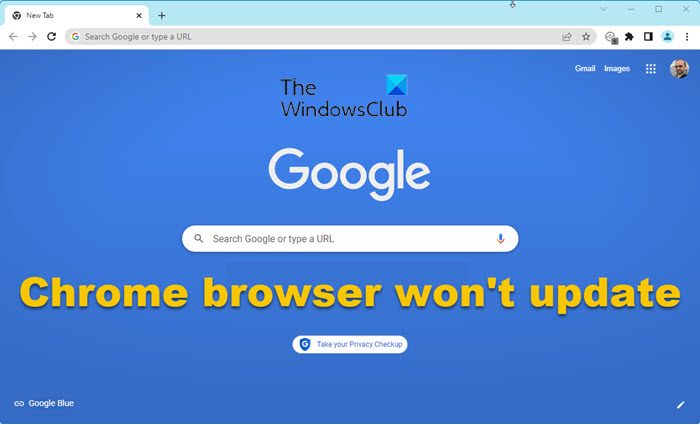 Chrome browser won't update