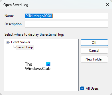 Create saved logs folder to open saved logs