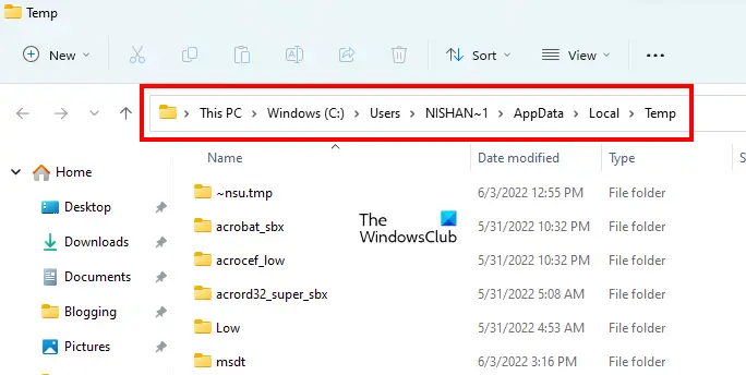 Delete temporary files and folders