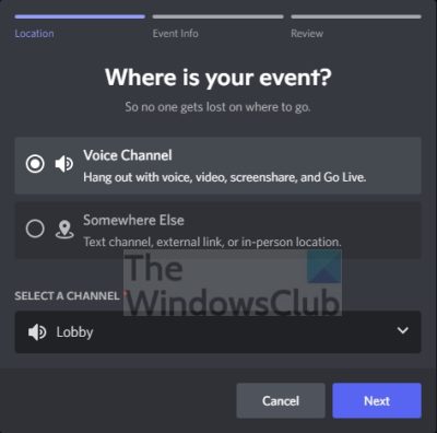 Discord Voice Channel Event