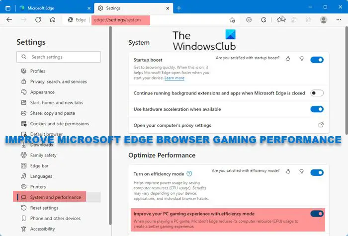 Improve Gaming performance in Edge browser