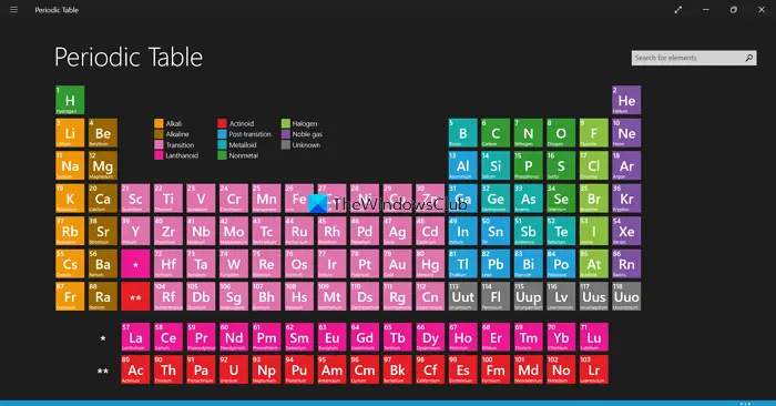 Periodic Table app