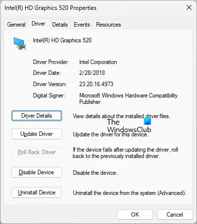 Roll Back graphics card driver