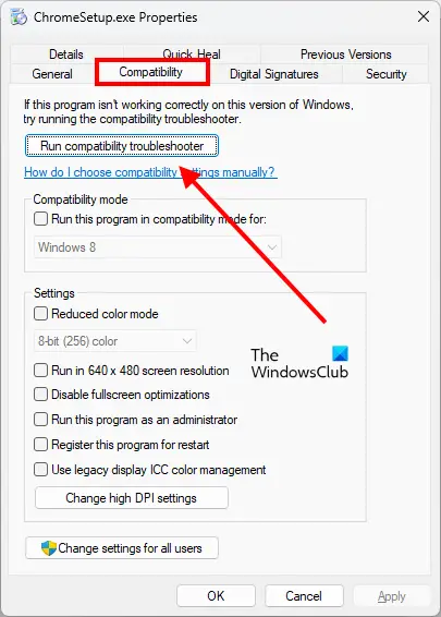 Run Program Compatibility Troubleshooter