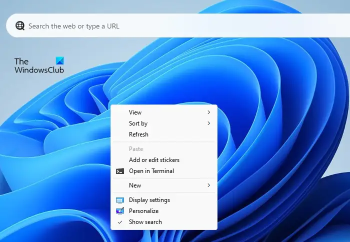 How to Enable or Disable Desktop Search Bar in Windows 11