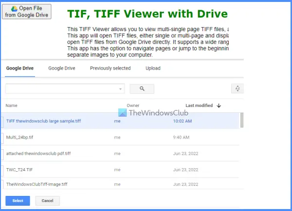 TIF, TIFF Viewer with Drive