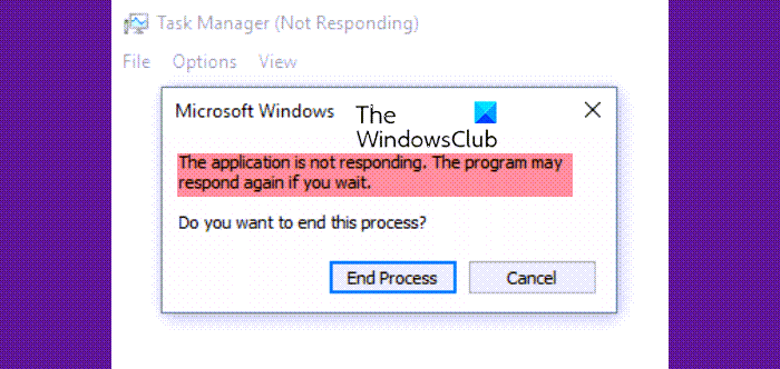 The application is not responding