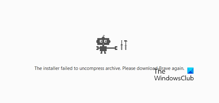 The installer failed to uncompress archive The installer failed to uncompress archive
