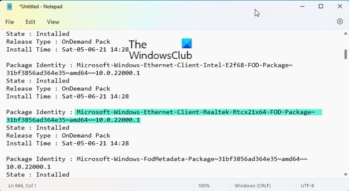 Uninstall Windows Update using DISM tool