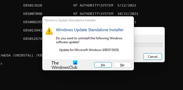 Windows Update Standlone Installer