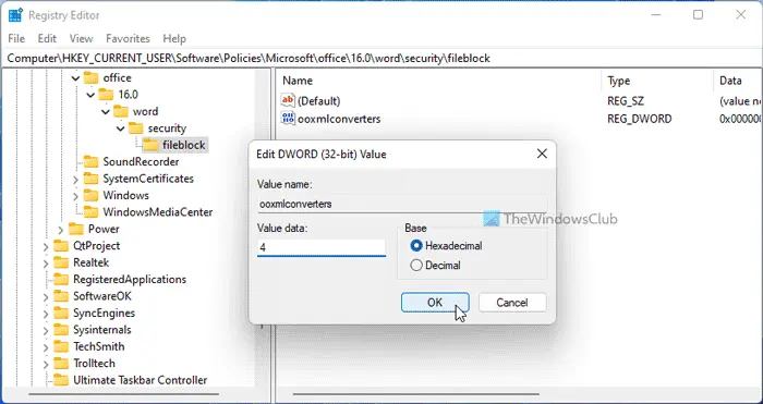 How to always open PDF files in Protected View in Word using Registry