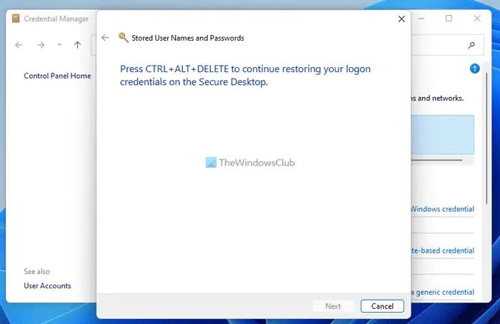 How to backup Credentials in Windows 11