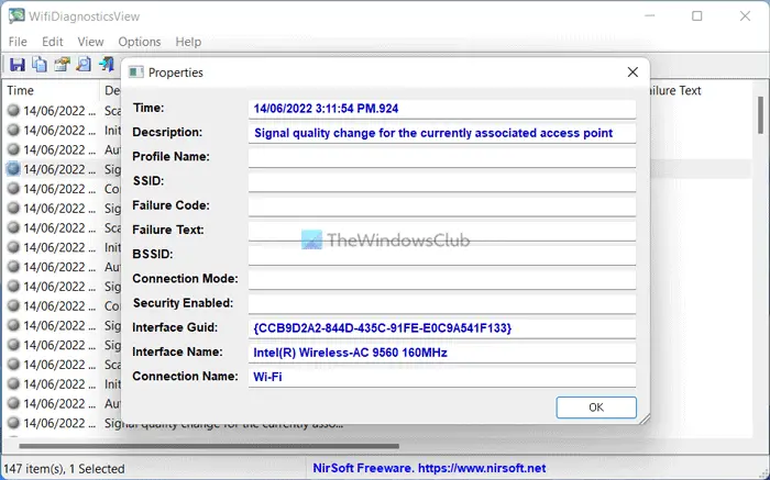 Diagnose wireless connectivity problems with WifiDiagnosticsView