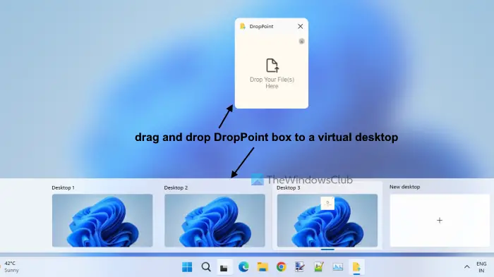 drag and drop items virtual desktop