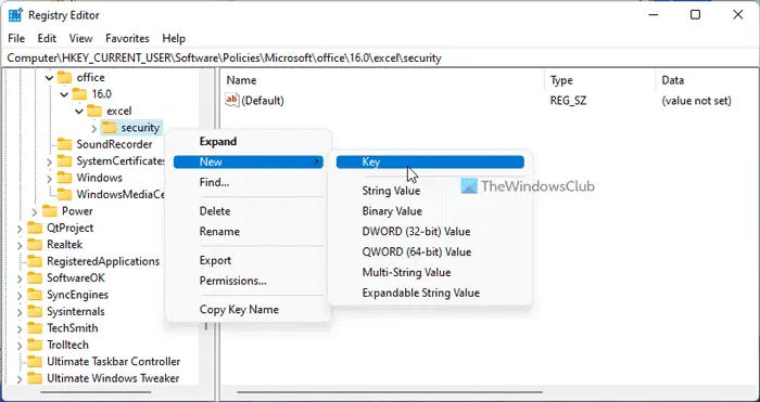 How to enable or disable Trusted Locations in Microsoft Office using Registry