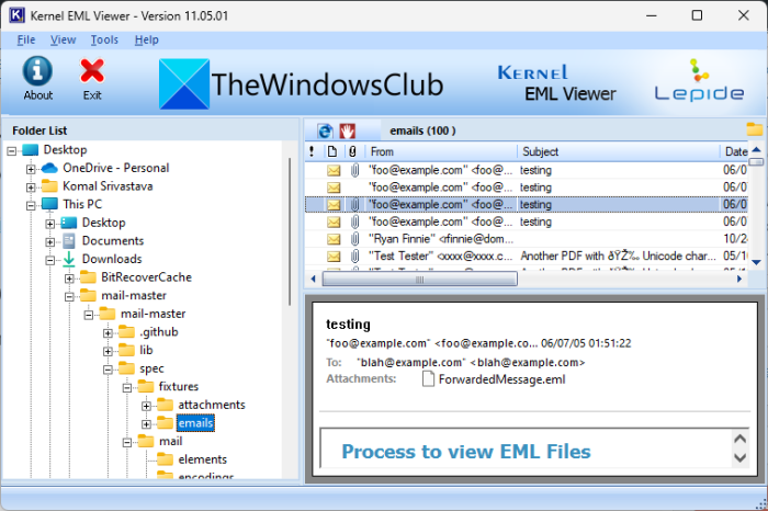 view EML files