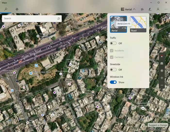 Maps App Aerial View