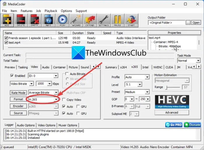 How to convert MP4 to HEVC in Windows 11/10