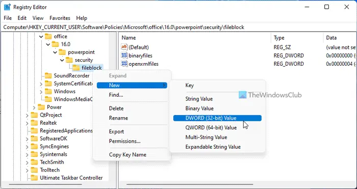 How to open old PowerPoint presentations in Protected View using Registry