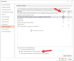 How to ALWAYS open OLD PowerPoint presentations in Protected View