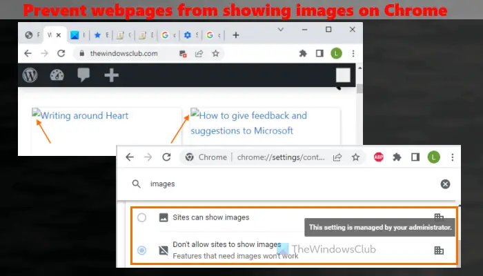 Prevent webpages from showing Images in Google Chrome