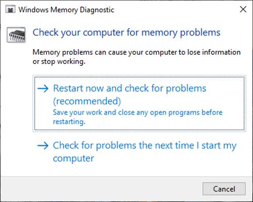 Run memory check to fix the application is not responding error 