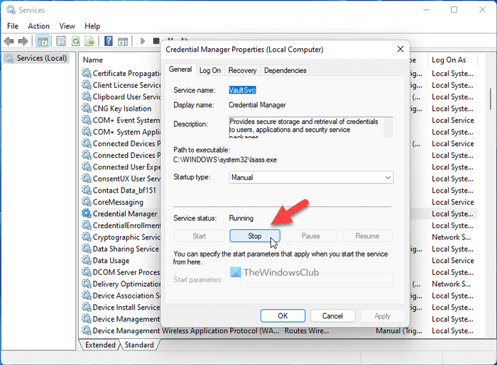 Windows Credential Manager loses credentials after reboot