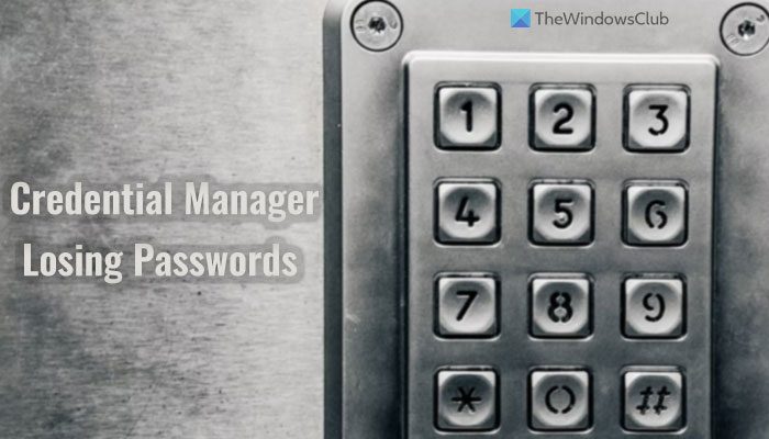 Диспетчер учетных данных Windows теряет учетные данные после перезагрузки Диспетчер учетных данных Windows теряет учетные данные после перезагрузки