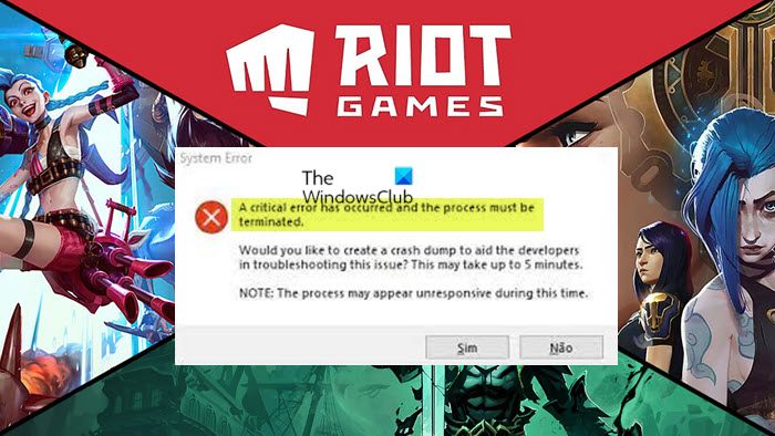 A critical error has occurred and the process must be terminated A critical error has occurred and the process must be terminated