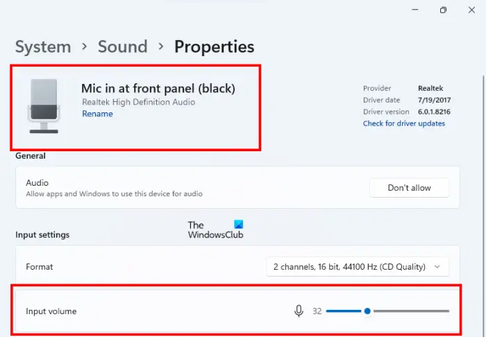 Adjust mic volume on Windows