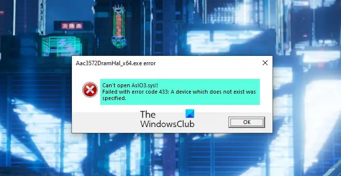 Can't open AsIO3.sys