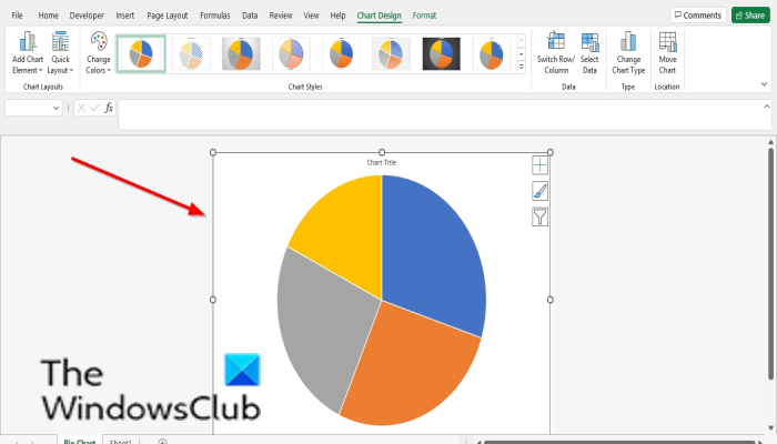 How to move and resize a Chart in Excel