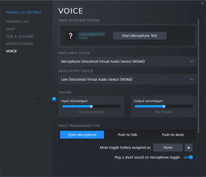 Configure Voicemod in Steam