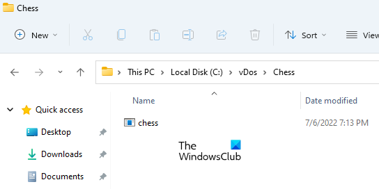 DOS 프로그램 파일을 VDOS 디렉토리에 복사하십시오