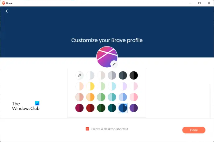 Create a new user profile in Brave