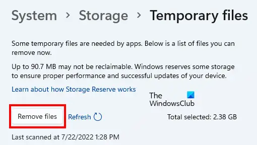 Delete temporary files on Windows